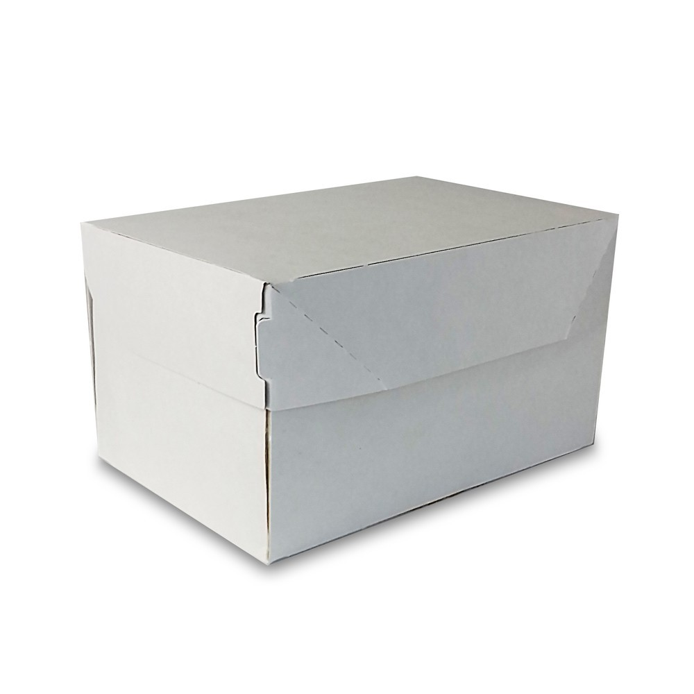 Коробка картонная для пирожных белая 15×10×8 см