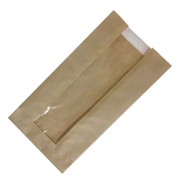 Пакет крафт с окном 11×5×21 см