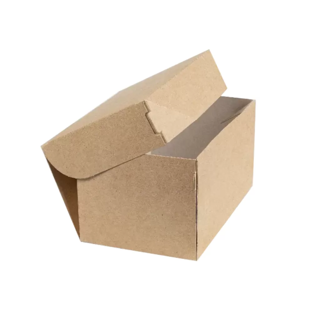 Коробка картонная для пирожных крафт 15×10×8 см