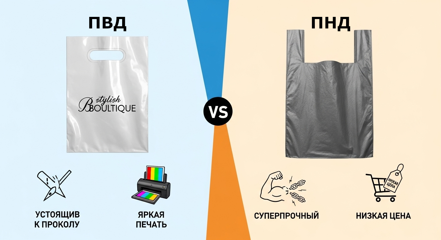 Инфографика, сравнивающая пакеты ПВД и ПНД по ключевым характеристикам.