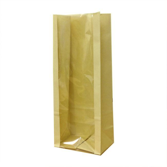 Пакет бумажный крафтовый с окном 10×6×31 см