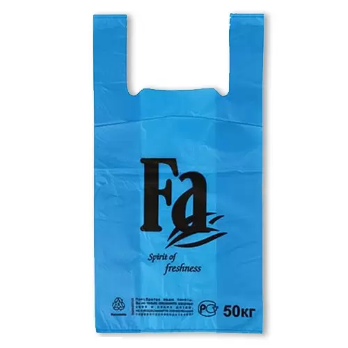 Пакет-майка «Fa», синий, ПНД, 30×57 см