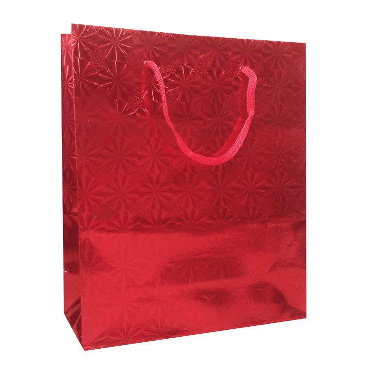Пакет бумажный с ручками, с рисунком «Красная голограмма», 18×7×21 см