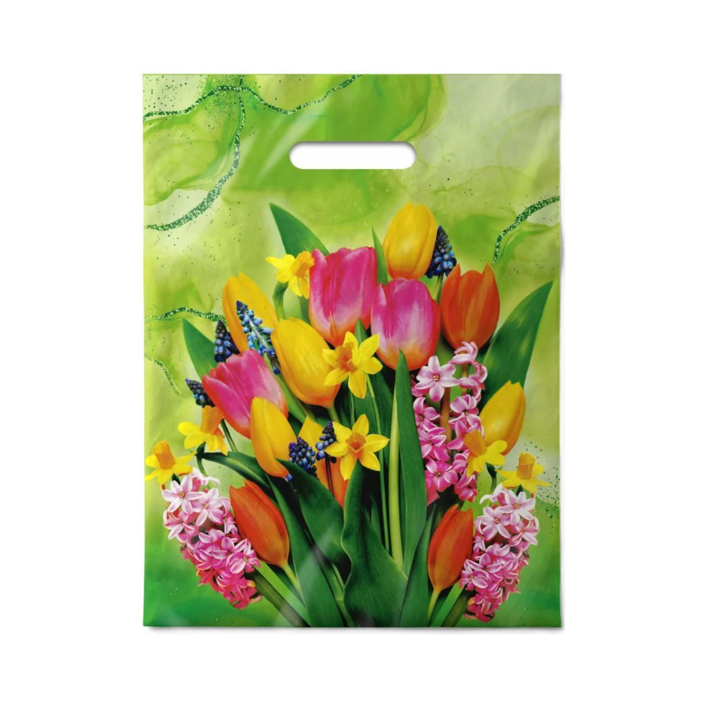 Пакет полиэтиленовый «Нежный букет», ПВД, 30×40 см