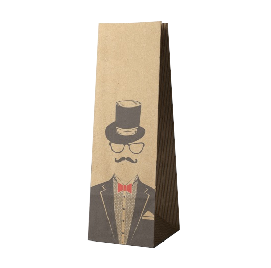 Крафт-пакет с рисунком «Джентельмен», 10×6×26 см