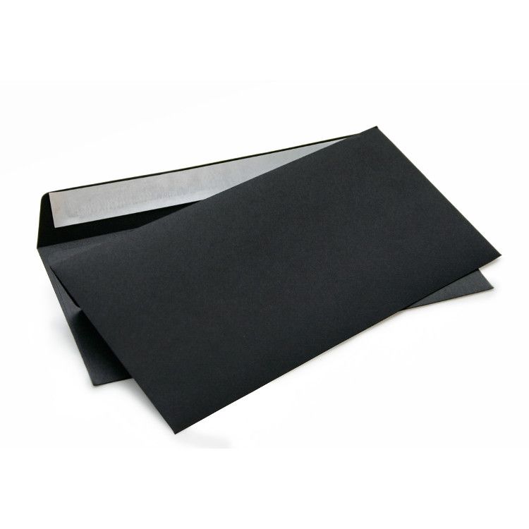Чёрный конверт С65, стрип, 120 г/м²