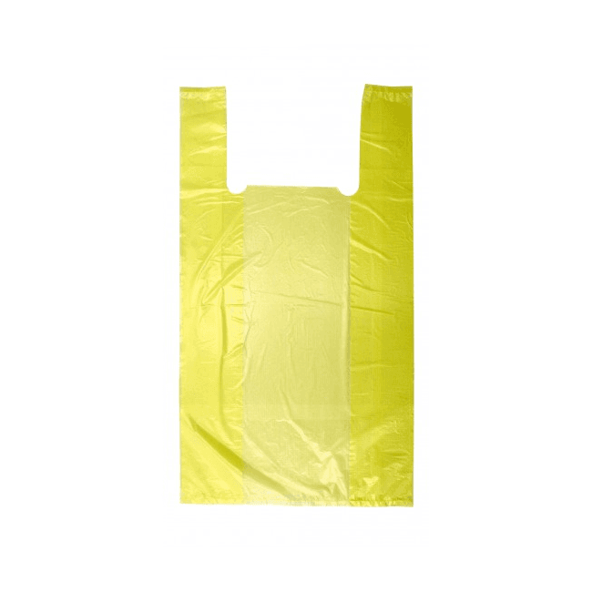 Пакет-майка, жёлтый, ПНД, 30×56 см