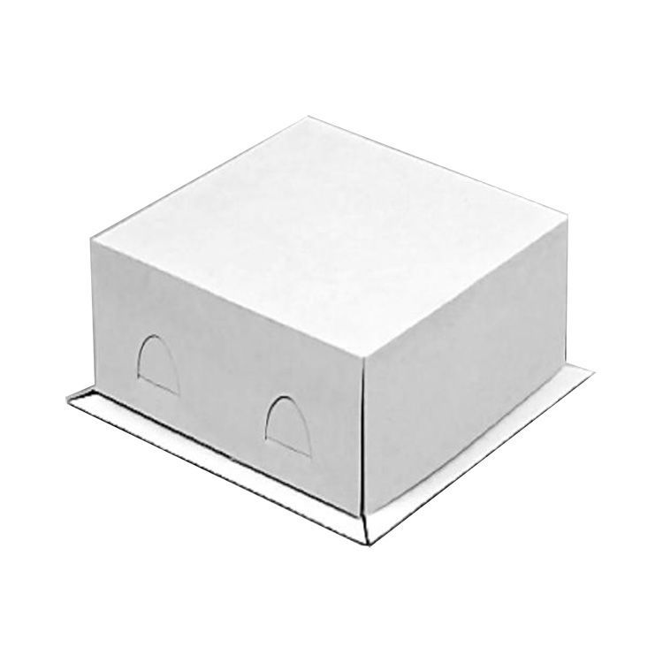Коробка картонная под торт, белая, 17×17×10 см