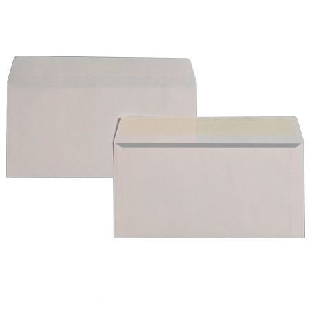 Белый конверт Е65, внутренняя запечатка, стрип, 80 г/м²