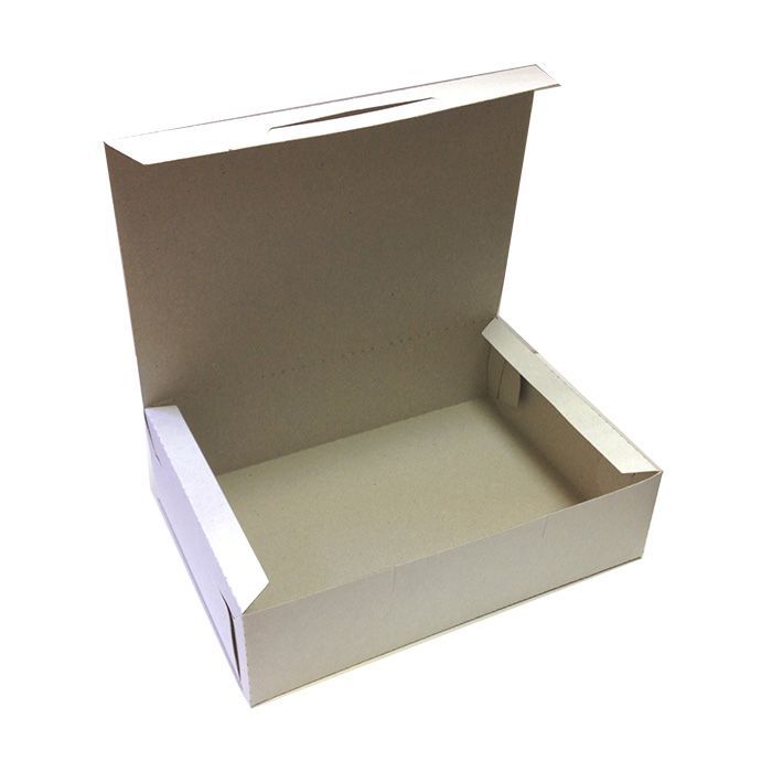 Коробка картонная под пирожные, белая, 21×15×6 см