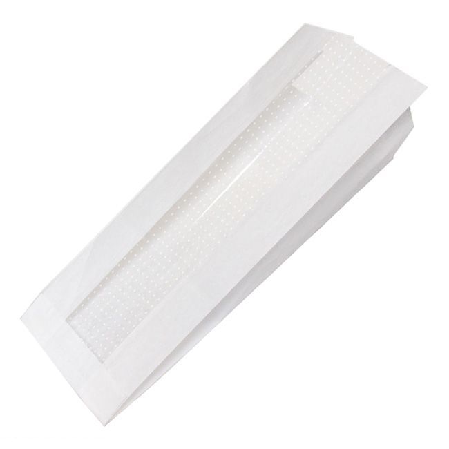 Пакет бумажный белый с перфорированным окном, 10×5×31 см