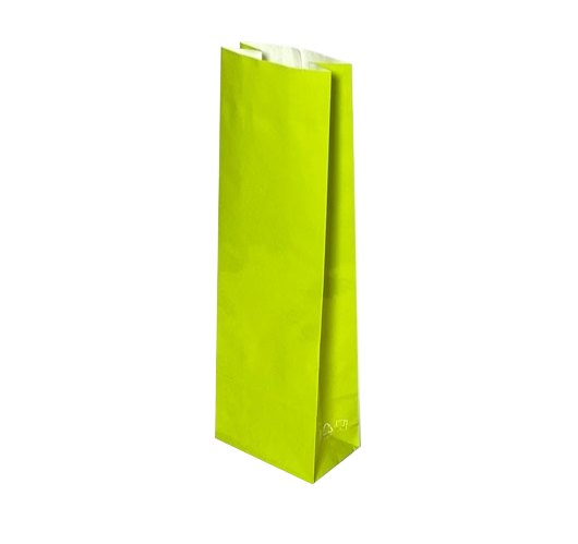 Пакет бумажный салатовый, ламинированный, 5×3×17 см