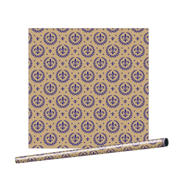 Крафт-бумага бежевая с рисунком «Королевская лилия», 70 см×10 м