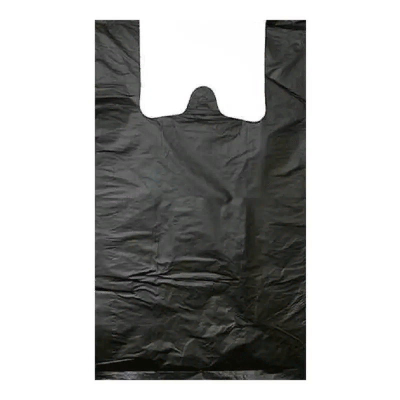 Пакет-майка чёрный, ПНД, 30×56 см