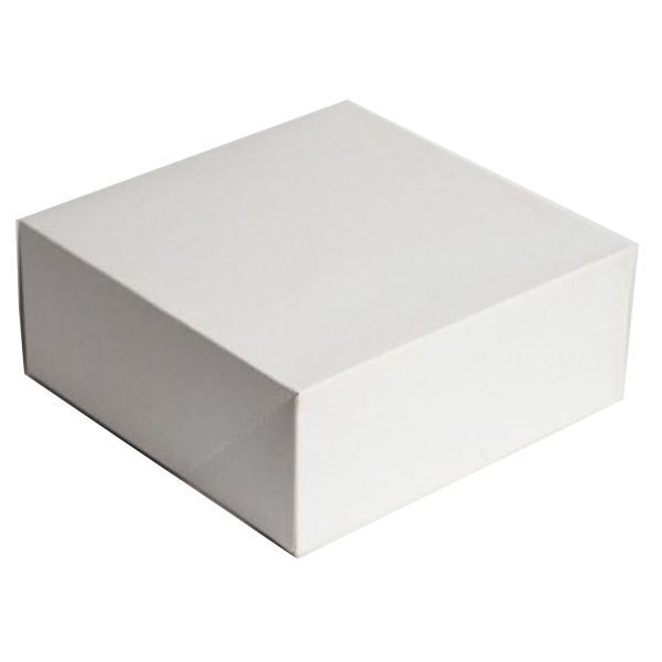 Коробка картонная под пирожные, белая, 25×25×10 см