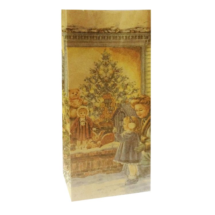 Крафт-пакет с рисунком «Новогодняя витрина», 12×8×26 см