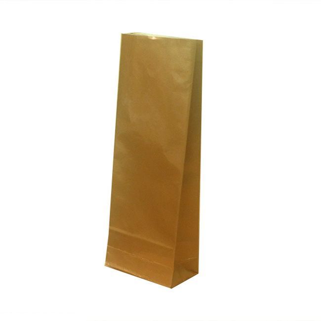 Пакет бумажный бронзовый, ламинированный, 7×4×21 см