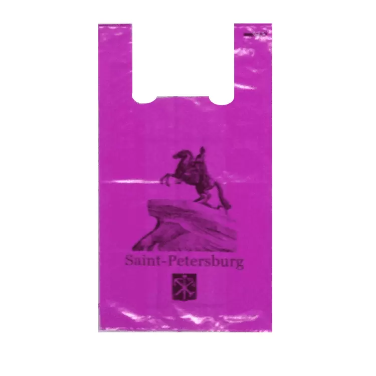 Пакет-майка «Медный всадник», фиолетовый, ПВД, 30×57 см