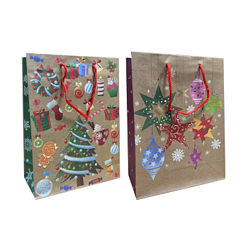 Крафт пакет подарочный новогодний, MIX, 22×31×10 см Крафт пакет подарочный новогодний, MIX, 22×31×10 см