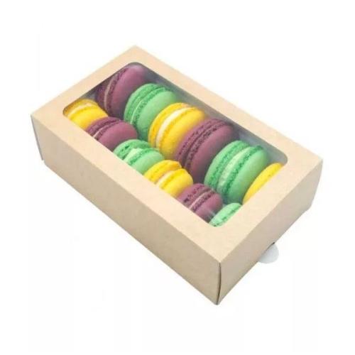 Пенал картонный для макарони, крафт, с окном, 18×11×5 см