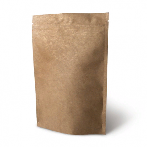 Дой-пак с замком zip-lock из гладкой крафт-бумаги, 24×33×4 cм