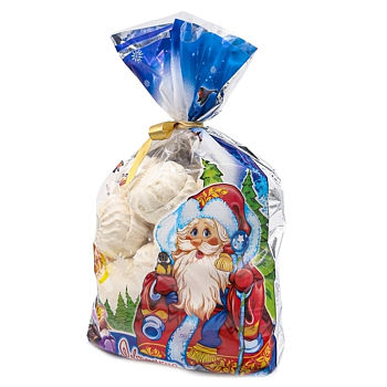 Прозрачный пакет «Зимняя опушка» для 2 кг детских сладостей (25×40 см)
