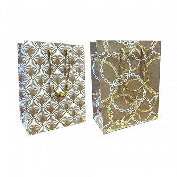 Крафт-пакет подарочный с ручками, MIX, 18×10×23 см