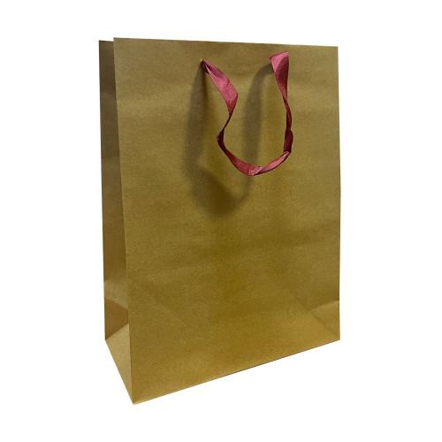 Крафт-пакет с ленточными ручками 26×12×32 см