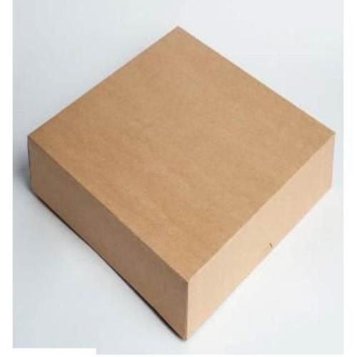 Коробка картонная под пирожные, крафт, 25×25×10 см