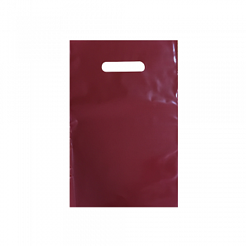 Пакеты с прорубной (вырубной) ручкой — цена за штуку 9.40 руб. Пакет полиэтиленовый, бордовый, ПВД, 22×34 см