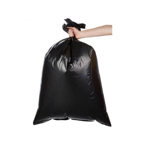 Чёрный полиэтиленовый мешок 120 л, вторичная пленка, ПВД, 70×110 см, 80 мкм