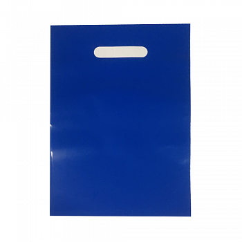 Пакеты с прорубной (вырубной) ручкой — цена за штуку 9.40 руб. Пакет полиэтиленовый, ярко-синий, ПВД, 22×34 см