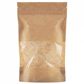 Артикул 82014 — Дой-пак с замком zip-lock из крафт-бумаги с окном 7 см, 13×22×3 cм — цена за штуку 17.44 руб. Дой-пак с замком zip-lock из крафт-бумаги с окном 7 см, 13×22×3 cм