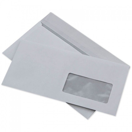 Конверт белый с окном, С65, стрип, 80 г/м²