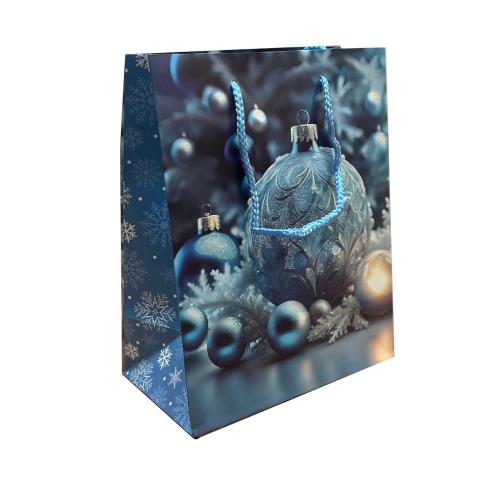 Пакет бумажный подарочный новогодний, MIX, 18×27×10 см