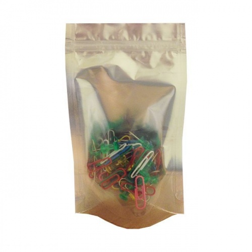 Дой-пак с замком zip-lock серебристый с прозрачной стороной, 15×24×4 cм