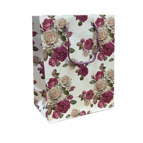 Бумажные подарочные пакеты с ручками, с рисунком MIX, 18×22×10 см