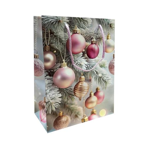 Пакет бумажный подарочный новогодний, MIX, 22×31×10 см