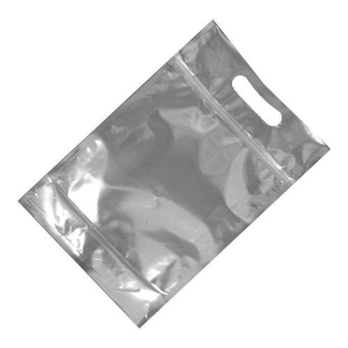 Дой-пак с замком zip-lock белый с прозрачной стороной и прорубной ручкой, 22×32×5 cм