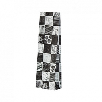 Пакет бумажный чёрный с рисунком «Графика», ламинированный, 7×4×23 см