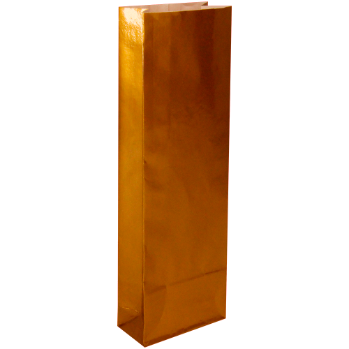 Пакет бумажный бронзовый, ламинированный, 5×3×17 см