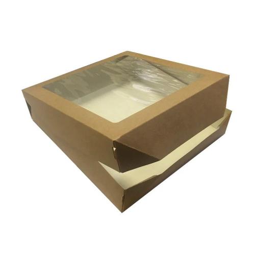 Коробка картонная с прозрачным окном, 20×20×4 см