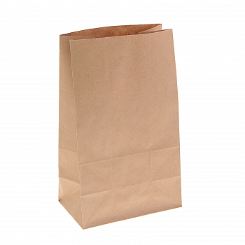 Артикул 58093 —  бумажные пакеты без ручек — цена за штуку 3.75 руб. Пакет из макулатурной бумаги 12×8×25 см 70 г/м²