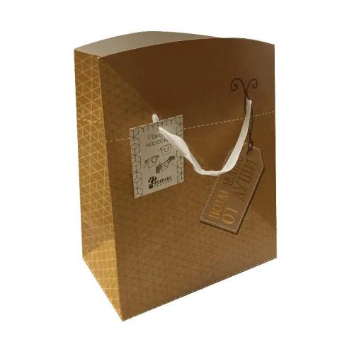 Коробка картонная, с ручками, с рисунком «Поздравляю от души», 20×22×13 см