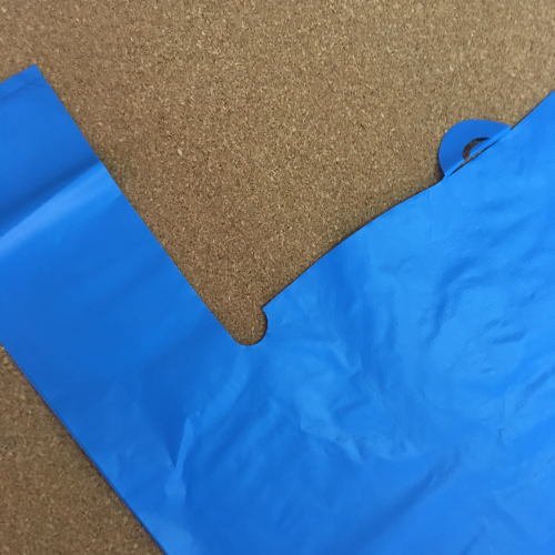 Прочный пакет-майка, синий, ПНД, 44×74 см