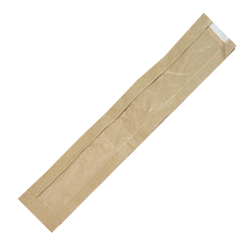 Крафт пакет для большого багета с окном, 11×4×60 см