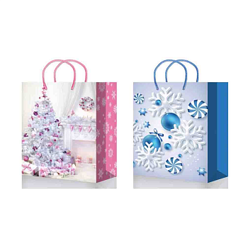 Пакет бумажный подарочный новогодний, MIX, 41×56×24 см