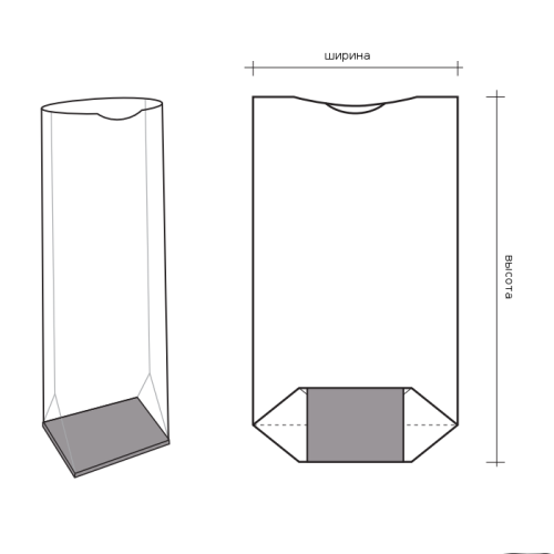 Пакет полипропиленовый с прямоугольным дном CHRISTMAS, 6×4×26 см, 35 мкм
