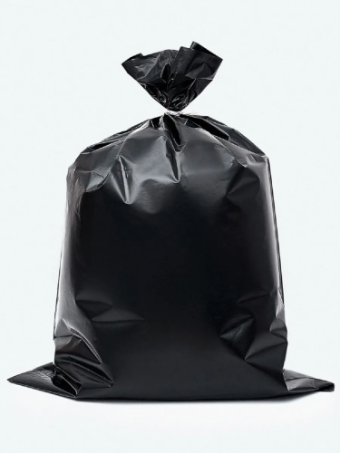 Мешок полиэтиленовый 240 л черный, вторичная пленка, ПВД, 100×130 см, 40 мкм