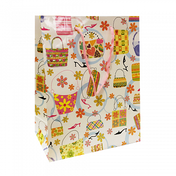 Бумажный подарочный пакет с ручками, 18×8×23 см